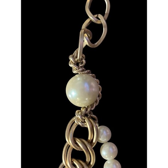 Kenneth Cole Gold-Tone Chain & Faux Pearl Layered Necklace With Lobster Clasp - Picture 3 of 15